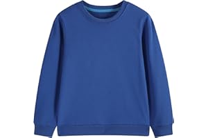 Unisex Kids Crewneck Sweatshirt Toddler Long Sleeve Tops Medium Weight Fall Pullovers for Boys and Girls 2-14 Years
