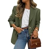PRETTYGARDEN 2026 Blazers for Women Business Casual | Long Sleeve Button Down, Breasted Notch Lapel, Open Front Suit Jacket, Dressy Work Blazer With Pockets, Winter Fall Outfits