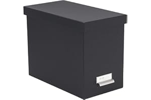 Bigso John Fiberboard Label Frame Desktop File Storage Box - Document Organizer for Important Paperwork - Durable Hanging Fil