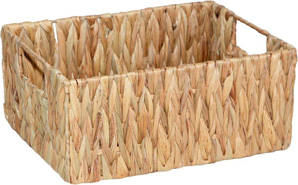 Wickerfield Woven Water Hyacinth Organiser Basket Small with Handles