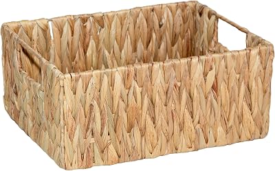 Wickerfield Woven Water Hyacinth Organiser Basket Small with Handles