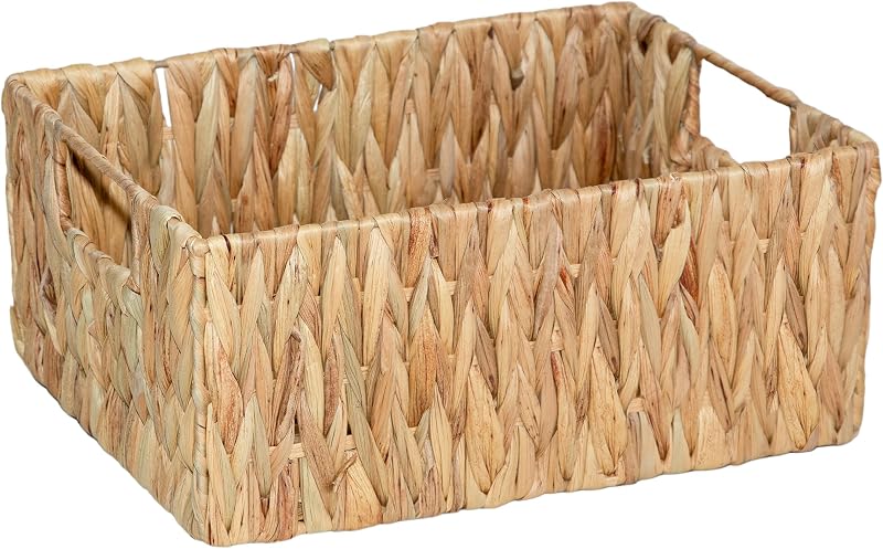 Wickerfield Woven Water Hyacinth Organiser Basket Small with Handles