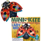 House of Marbles Mini Flying Insect Kite for Kids, Tiny Holographic Ladybug, Dragonfly or Bumblebee Kite with Flying Line, Run-and-Trail Outdoor Toy, One Random Design Supplied