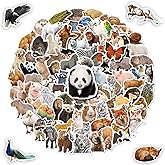 100 Pcs Animal Stickers for Kids, Waterproof Realistic Wild Jungle Zoo Farm Animal Stickers for Toddlers, Teacher Classroom Rewards, Family Activities, Birthday Party Favors