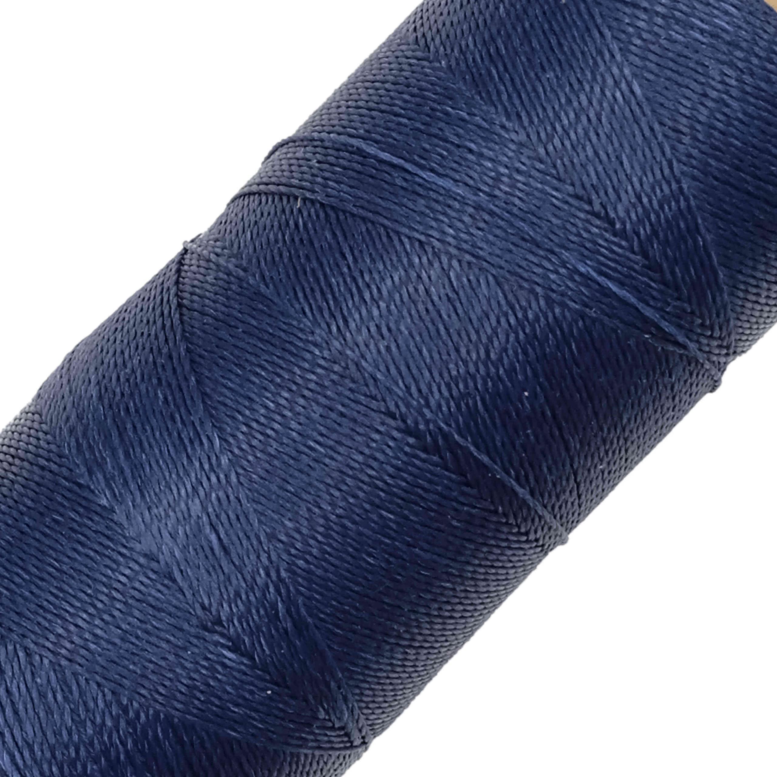 LINHASITA Waxed Thread 100gr / 360 Metres 0.5 mm Thick Polyester Macrame 30 Colours - navy
