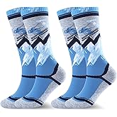 WEST BIKING Kids Merino Wool Ski Socks for Boys Girls Knee High Sock Thermal Winter Warm Snowboard Socks2 Pairs