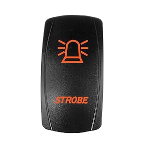 STVMotorsports 5 Pin Laser Rocker Switch Strobe On/Off LED Light 12V 20A – Orange