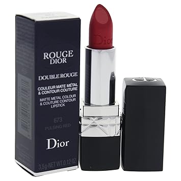 Christian Dior Double Rouge Matte Metal Color Lipstick For Women Pulsing Red 012 Ounce