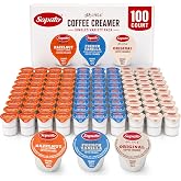 Coffee Creamer Singles Variety Pack- 100 Count - 3 Flavors Hazelnut, French Vanilla, Original&ndash; Non-Dairy Creamers for Coffee, Tea, Office, Home, Bar &amp; Gifting