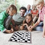 Navoys Classic Draughts Checkers Game - Foldable Board, Family Strategy view 5