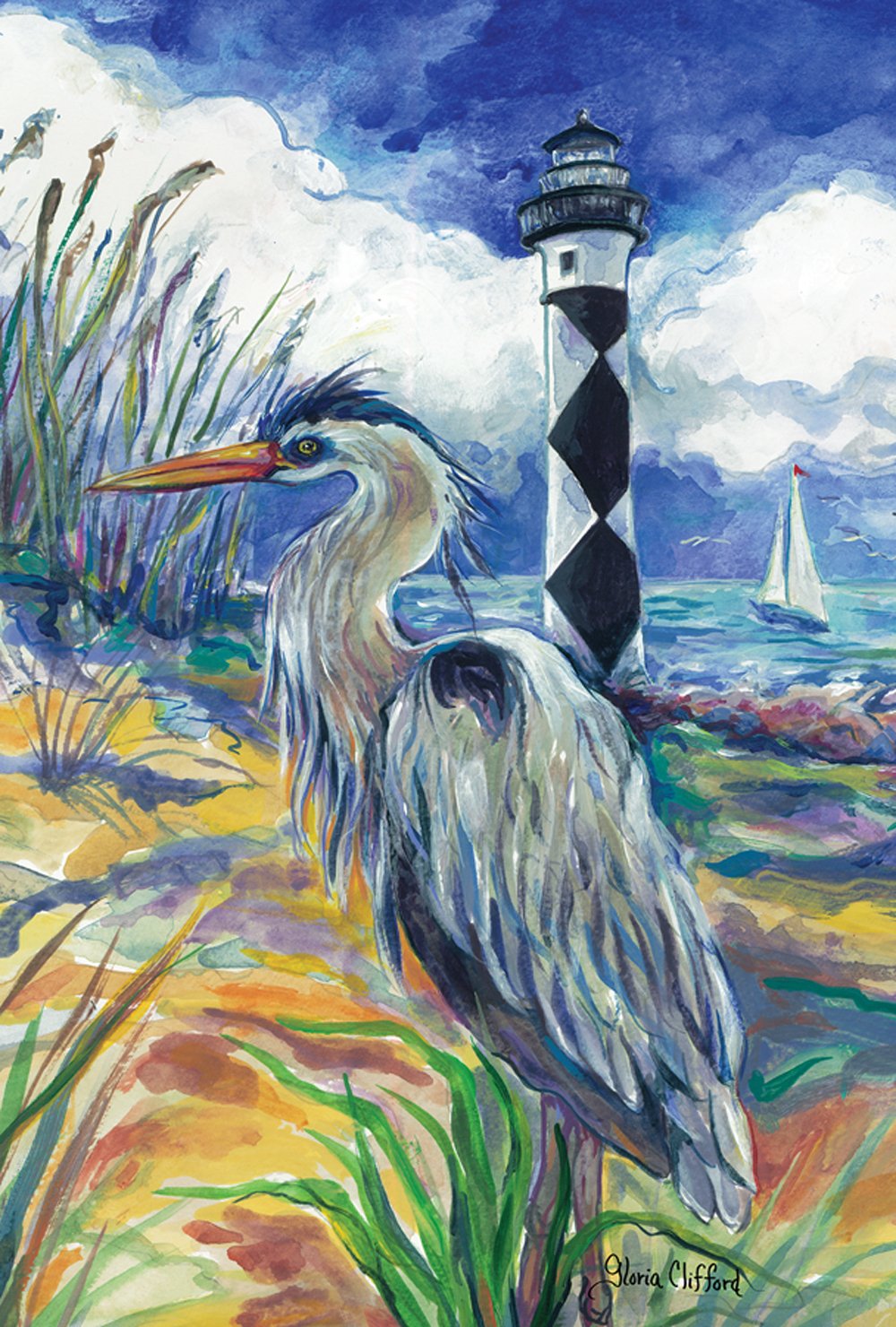 Toland Home Garden Lighthouse Heron 28 x 40-Inch Decorative USA-Produced House Flag