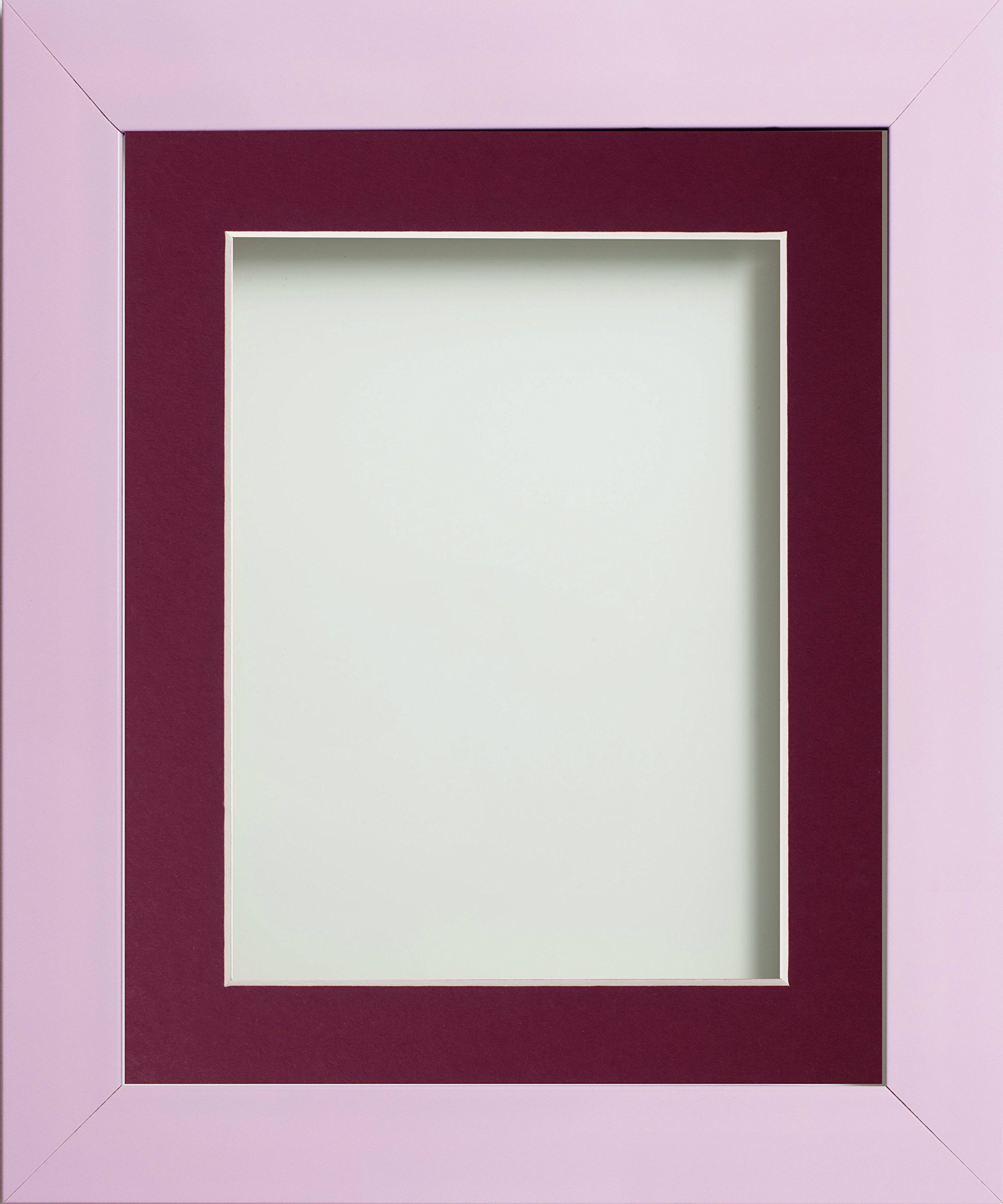 Frame Company Candy Range Peony Picture Photo Frames with Plum Mount, 9x7 for 8x6 *Choice of Sizes and Colours* Fitted with Real Glass