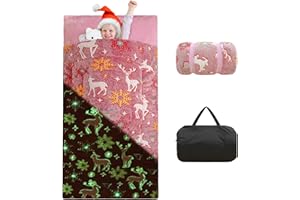 VIVILINEN Kids Sleeping Bag for Girls Boys Glow in The Dark Toddler Slumber Bag Luminous Soft Sleepover Bag Nap Mat Preschool Daycare Kindergarten Slumber Sack with Pillow Pocket