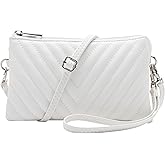 B BRENTANO Vegan Leather Multi-Pocket Crossbody Purse/Clutch with Card Slots, Removable Wristlet & Adjustable Shoulder Strap | Vegan Leather, Multi-Pocket, Card Slots, Removable Wristlet