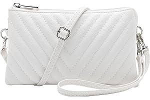 B BRENTANO Vegan Leather Multi-Pocket Crossbody Purse/Clutch with Card Slots, Removable Wristlet & Adjustable Shoulder Strap