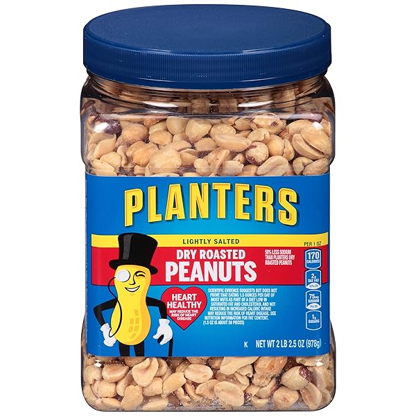 PLANTERS LIGHTLY SALTED DRY ROASTED PEANUTS (34.5 OZ JARS)