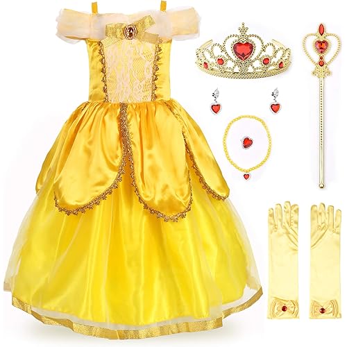 JerrisApparel Christmas Party Fancy Costume Deluxe Princess Dress Up for Girls