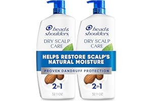 Head & Shoulders Anti-Dandruff Shampoo and Conditioner, Dry Scalp Care 2-in-1 Twin Pack, 1% Pyrithione Zinc and Almond Oil, for Itch and Dryness Relief, 32.1 fl oz Each
