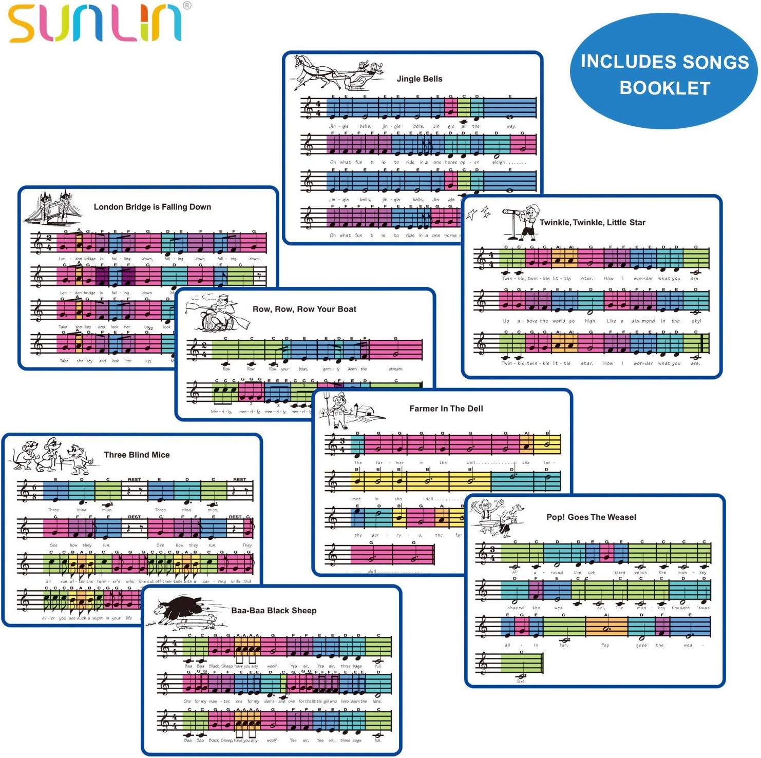 SUNLIN Giant Floor Piano Mat, 24 Keys Keyboard Play Mat, Jumbo Musical Instrument Toys Gift for Boys Girls Kids Toddlers (71"x29") - Dance Mat with Record, Playback, Demo, Education Toys for Age 3+: Toys & Games