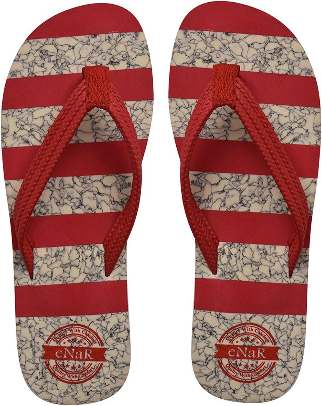 eNaR Women's Red Color Thong-Style Slippers/Flip Flops