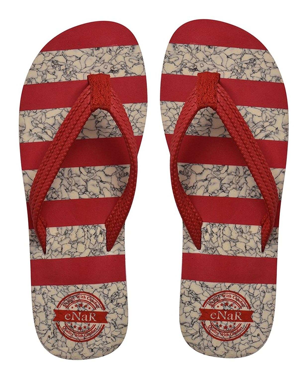 enar women's red color thong-style slippers/flip flops