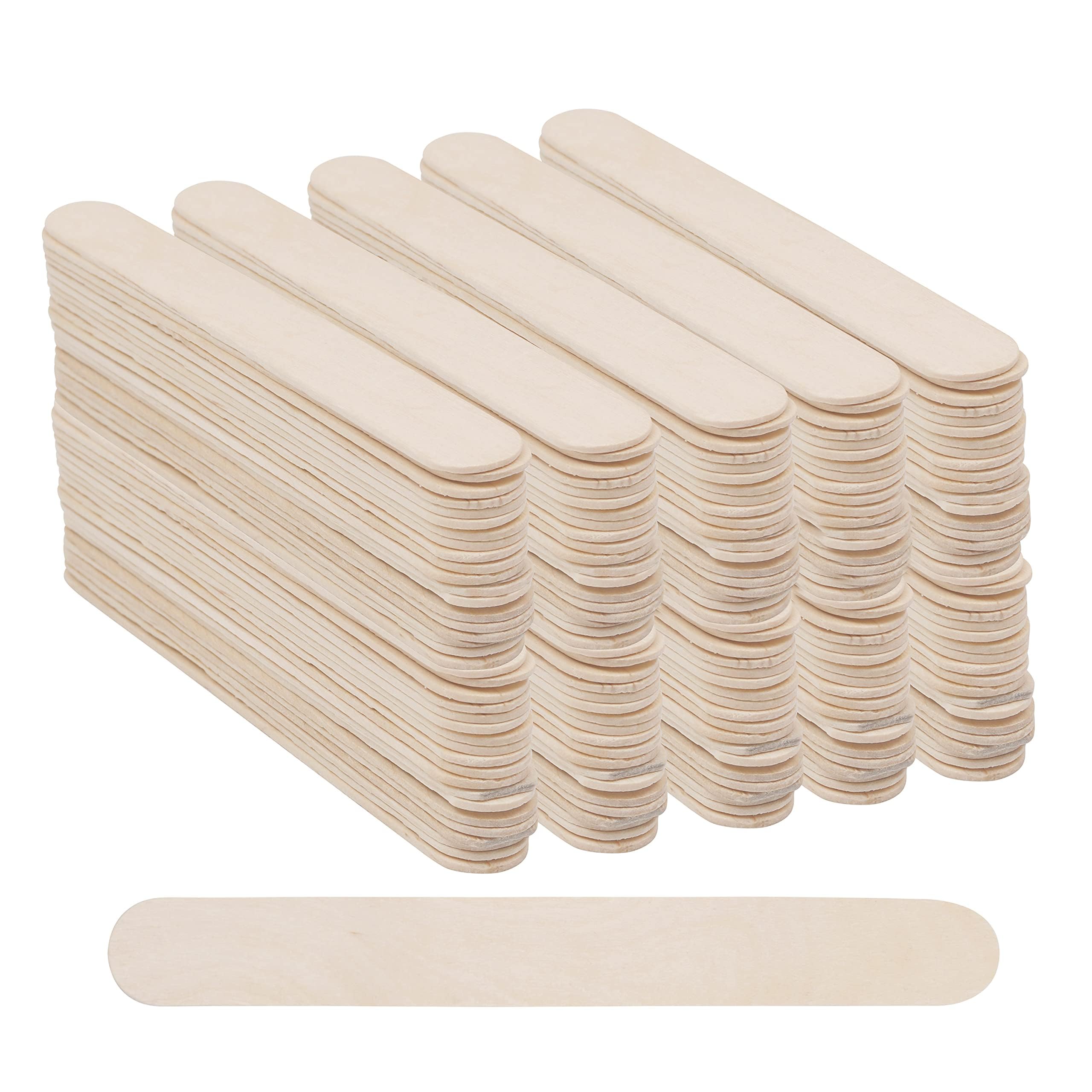 BELLE VOUS Natural Wooden Craft Lollypop Sticks (300 Pack) - W1.6 x L14.8cm / 0.63 x 5.82 Inches - Smooth Jumbo Wood Popsicle Stick - for Art Projects, Kids DIY Crafts & Garden Marker Plant Labels