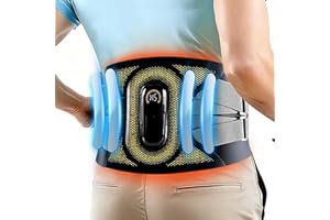 HOTHUGZ Portable Heating Pad with Massager for Back Pain Relief, Cordless Smart Voice Lower Back Massager, Heated Back Brace, Birthday Gift for Dad Mom Women Men, 2500mAh Battery, 5 Heat Auto-Off 55"