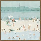 Amanti Art Framed Canvas Wall Art 30x30 Sea Glass Sandbar I by Emma Scarvey, Framed Wall Art Canvas, Abstract Artwork, Modern