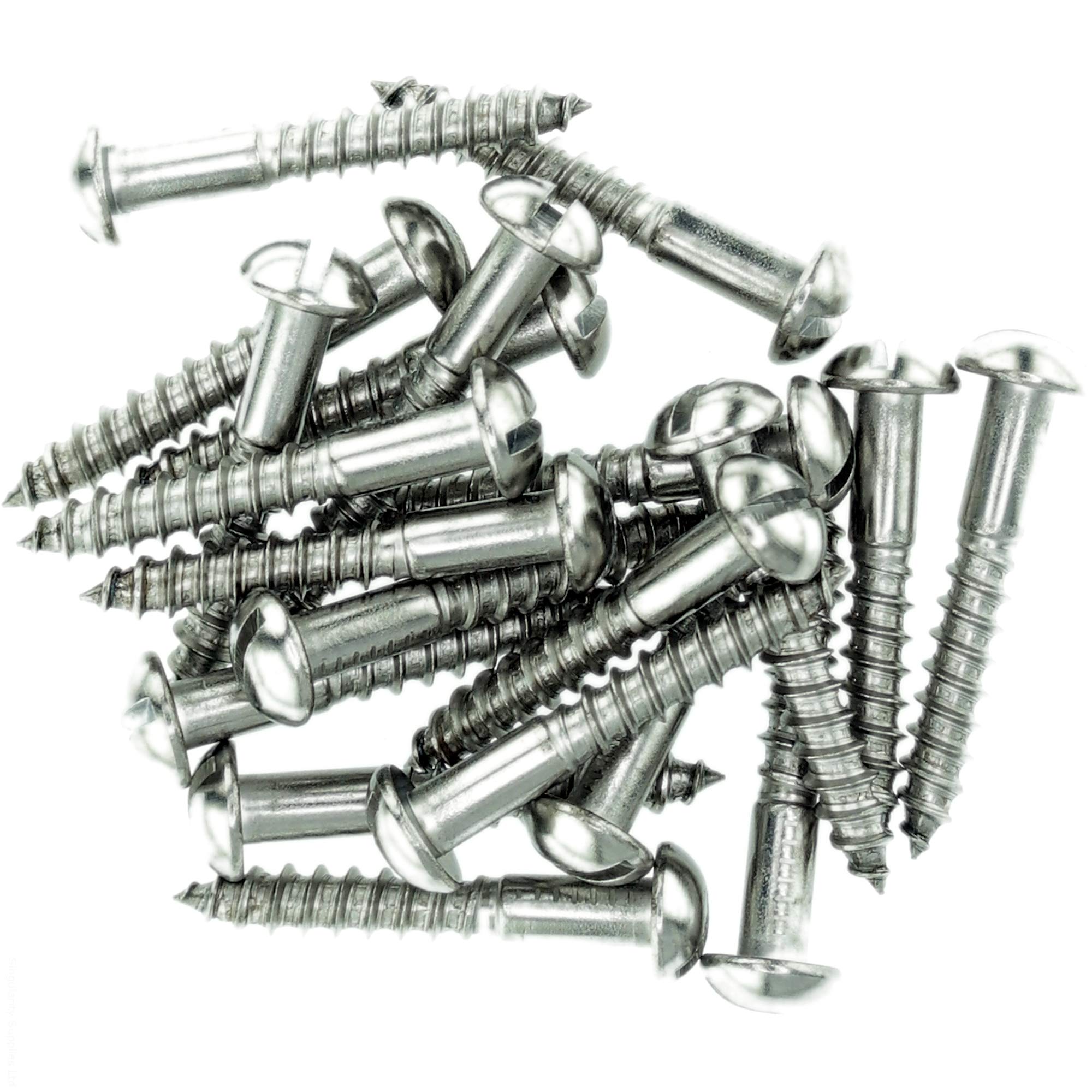 No.12 x 1.58 (5.5mm x 40mm) Slot Pan Wood Screw - Stainless Steel (A2) (Pack of 20)