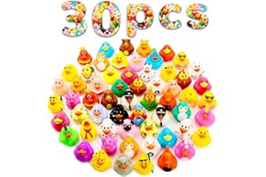 DITERYY 30 Pack Rubber Ducks for Jeeps 2.3 Inch Bulk Floater Jeep Ducks for Ducking Assortment Rubber Duckies for Kids Baby Bath Toys Birthday Gifts Party Favors Summer Beach Pool Activity