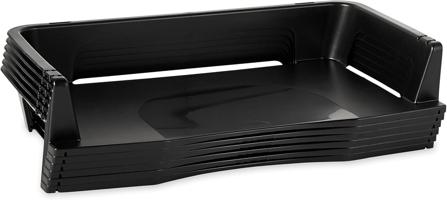 Rubbermaid Regeneration Letter Tray, Six Tier, Plastic, Black (86028) : Office Desk Trays : Office Products