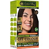 Indus Valley Brown Hair Dye, Dark Brown Organic Gel Hair Colour 1.0 Dark Brown, Safer Alternative to Ammonia, Peroxide &amp; Chemical Colours, Up to 100% Grey Coverage, Lasts 28 Shampoos