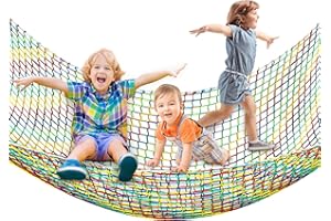VEVOR Climbing Cargo Net, 6.6 x 10.5 ft Playground Climbing Cargo Net, Polyester Double Layers Cargo Net Climbing Outdoor wit