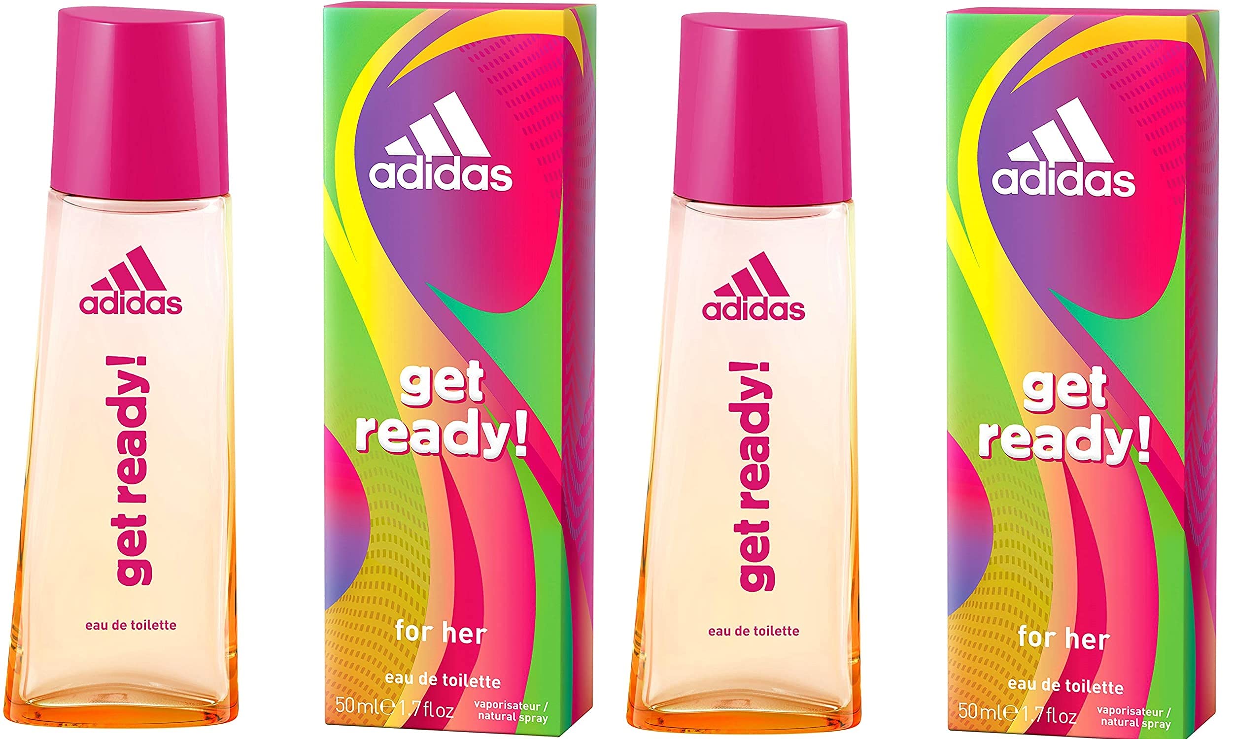 Adidas Get Ready For Her EDT Ladies Womens Spray Fragrance 50 ml 2 Pack