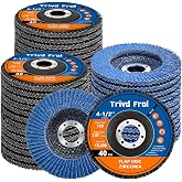 Flap Discs 4 1/2" for Angle Grinder Disc - Trivd Frol 40 Pack 4 1/2" Flap Disc, 40 Grit T29 Grinding Wheels 4 1/2 Inch Grinding Disc, 7/8" Arbor Zirconia Abrasive Angle Grinder Sanding Disc