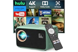 【Netflix Compatible & Dolby Audio】 TMY 4K Smart Projector with Upgraded HiFi Speaker, Real 1080P Outdoor Mini Projector, Auto