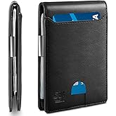 Zitahli Slim Wallets for Men - Leather Money Clip Mens Wallet - RFID Blocking Front Pocket Bifold Wallet - Minimalist Credit Card Holder with Gift Box