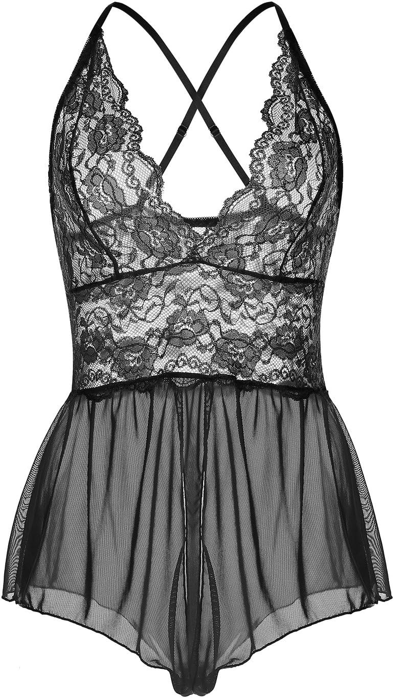 Lingerie for Women One-Piece Teddy Nightwear Lace Miniskirt Babydoll