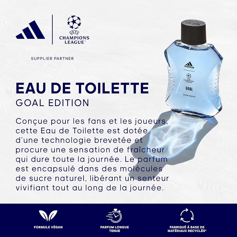 UEFA GOAL Edition Eau de Toilette 100ml – Parfum Frais Longue Tenue à la Sauge & Patchouli, Vegan — photo 4 sur 6