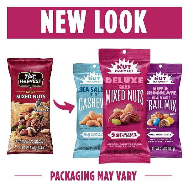 NUT HARVEST, DELUXE MIXED NUTS, 2.25 OUNCE (PACK OF 16)