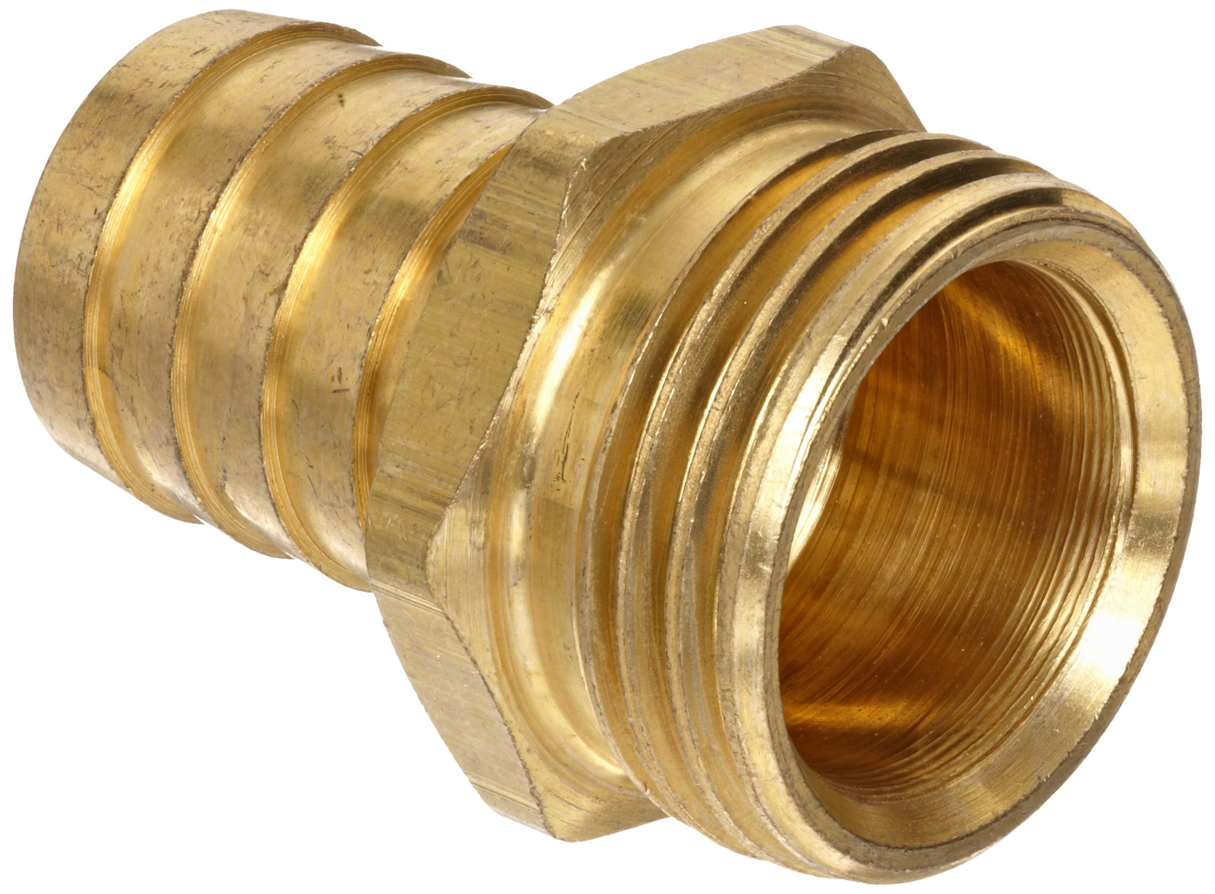 Anderson Metals Brass Garden Hose Fitting, Connector, 1/2" Barb x 3/4" Male Hose