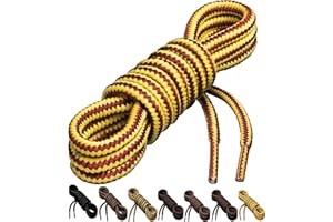THE BIRCH & CO. BRAND Birch 1/5" Thick Tough and Heavy Duty Round Boot laces lace Shoelaces for Boots and Hiking Shoes.