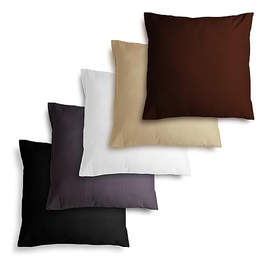 Doppelpack Kissenbezüge Kissenhülle 80x80 cm Schwarz Baumwolle ÖKO-TEX ...