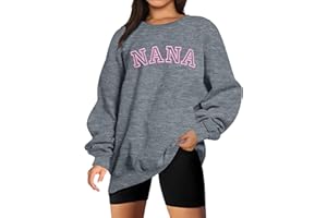 DUTUT Nana Sweatshirt for Women Oversized Grandma Sweatshirt Embroidered Crewneck Sweatshirt