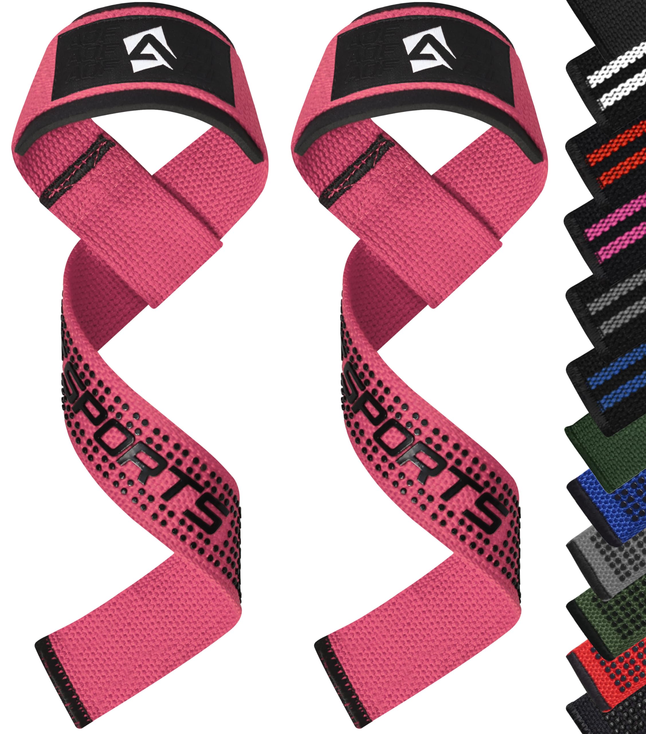 AQF Weight Lifting Straps, 100% Cotton Gym Wrist Straps, 60CM Heavy Duty Lifting Straps with 5MM Neoprene Padding, Non-Slip Advanced Gel Grip, Ideal for Deadlifts Strength Training — image 1