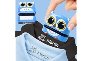 Name Stamp for Clothing Kids Waterproof, (White + Black Ink) Personalized, Customized Kids Name Stamp, Clothing Stamps for Cl