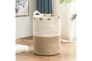 YOUDENOVA 72L Large Woven Laundry Basket, Tall Laundry Hamper Blanket Basket for Clothes, Toy, Kids, Dorm, Bedroom, 16”W x 22”H, Brown