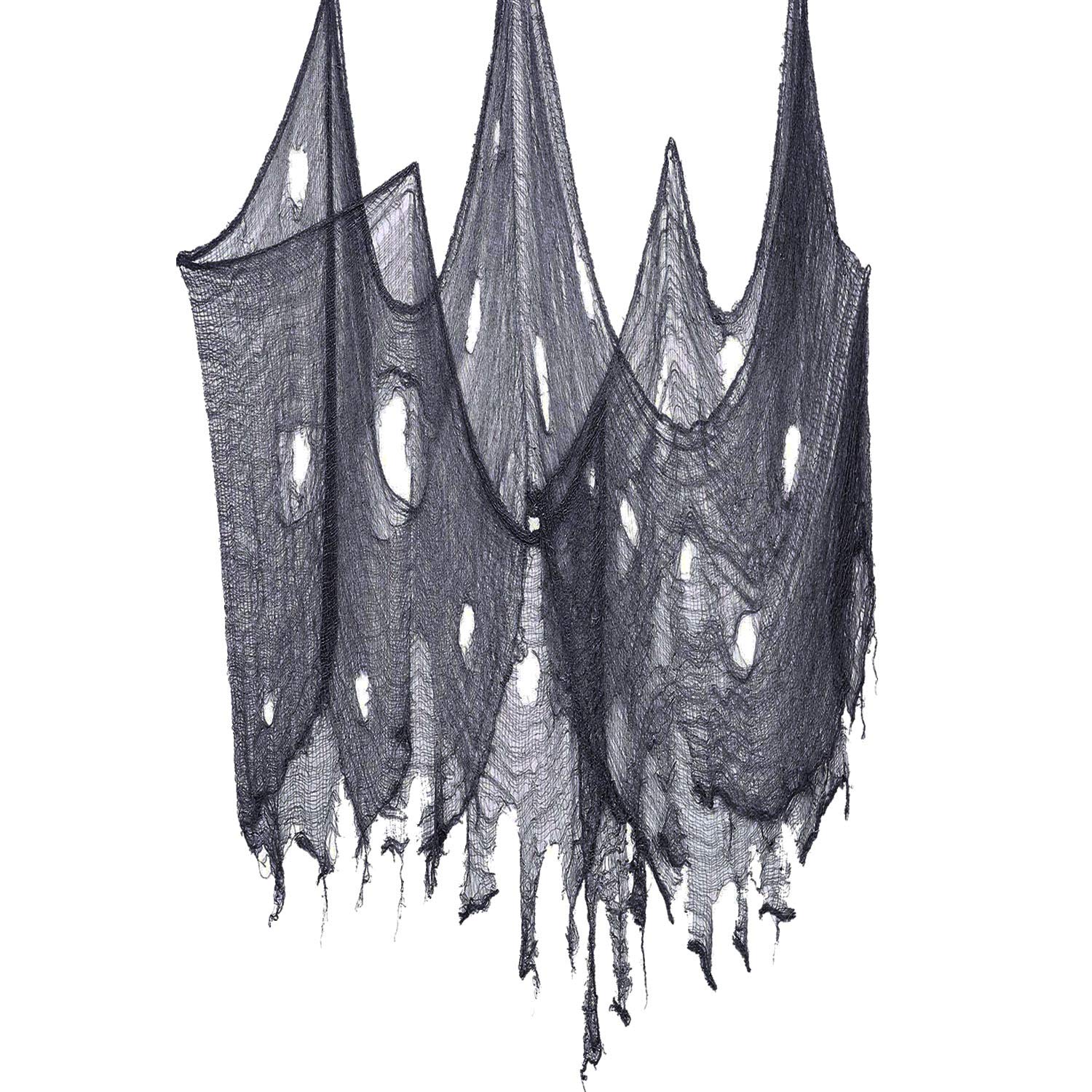 SUNTRADE Halloween Creepy Cloth,Spooky Halloween Decorations Outdoor Party Supplies Decor for House and Outdoor Party Supplies & Decorations,2.3x13.1FT (Black)