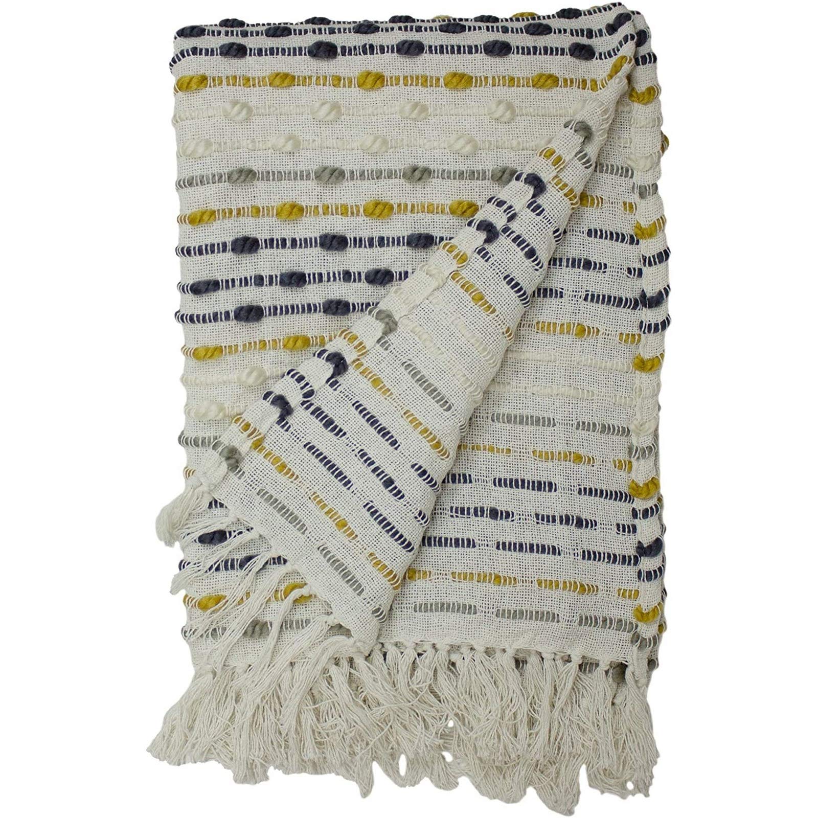 furn. Dhadit Throw, Polyester, Ochre, 130 x 180cm