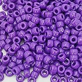 MIIIM 1200PCS 6x9mm Pony Beads Bulk, Violet Purple Pony Beads for Bracelets Making Kit, Kandi, Hair Braids Crafts for Jewelry Making (Violet Purple)